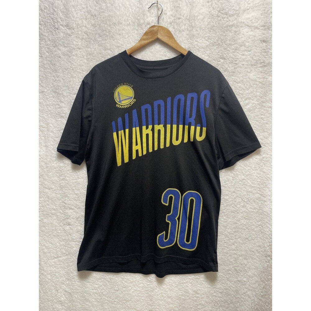 Golden State Warriors #30 Curry T-Shirt Men’s Crew Neck Black NBA Fan Tee Size L